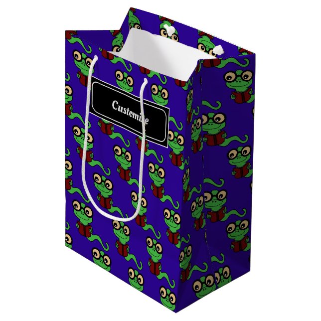 Sac Cadeau Moyen Happy Bookworm Purple (Devant Angle)