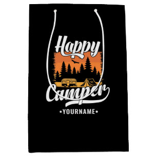 Sac Cadeau Moyen Happy Camper Camping Randonnée Voyage Caravan Life