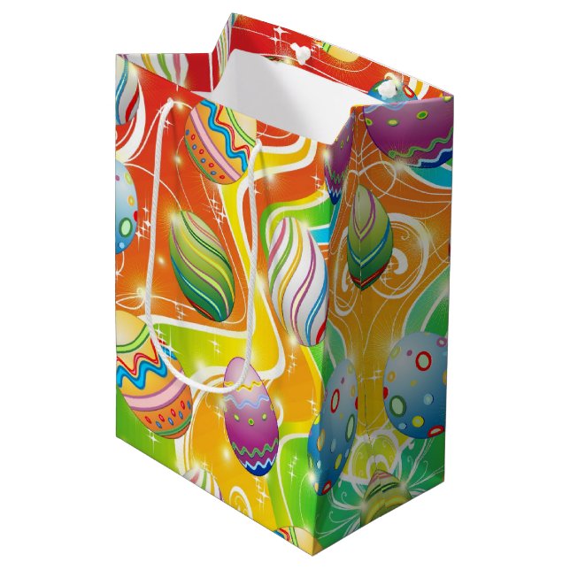 Sac Cadeau Moyen Happy Easter Eggs Festive Pattern (Devant Angle)