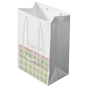 Sac Cadeau Moyen Happy Pâques Pastel Motif Printemps couleurs chic