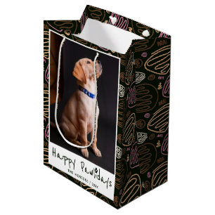 Sac Cadeau Moyen Happy Pawlidays Funny Pun Pet Photo
