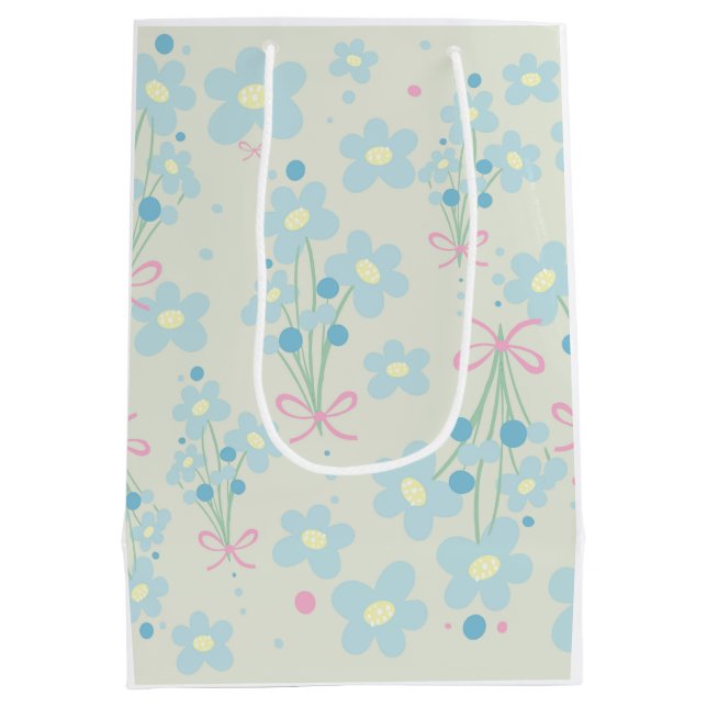 Sac Cadeau Moyen Harmonie bleu et rose doux (Dos)