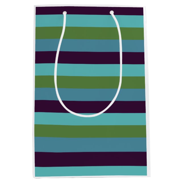 Sac Cadeau Moyen Harmonie côtière rayée (Devant)