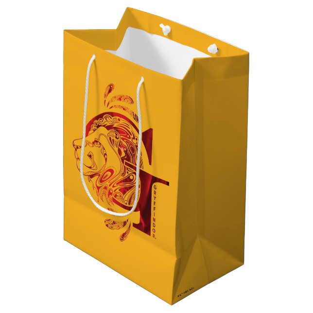 Sac Cadeau Moyen Harry Potter | Aguamenti GRYFFINDOR™ Graphique (Devant Angle)