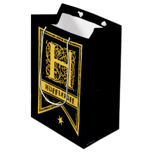 Sac Cadeau Moyen Harry Potter   Bannière Monogramme Hufflepuff