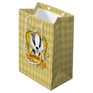 Sac Cadeau Moyen Harry Potter   Charme HUFFLEPUFF™ Crest