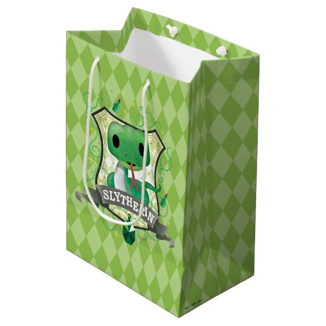 Sac Cadeau Moyen Harry Potter | Crête SLYTHERIN™ (Devant Angle)
