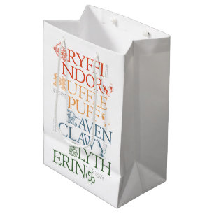 Sac Cadeau Moyen HARRY POTTER™   Délicat Sketch HOGWARTS™ Maisons