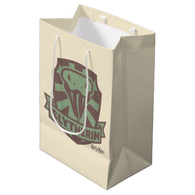 Sac Cadeau Moyen HARRY POTTER™ | Été Magique Blason SLYTHERIN™ (Devant Angle)
