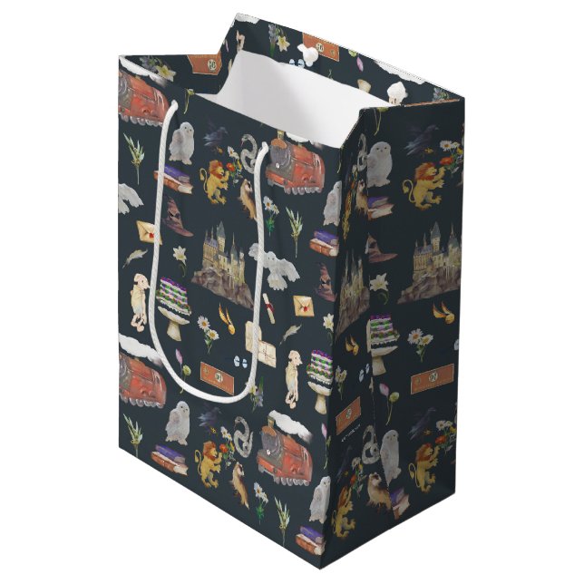 Sac Cadeau Moyen HARRY POTTER™ | Motif icônes (Devant Angle)