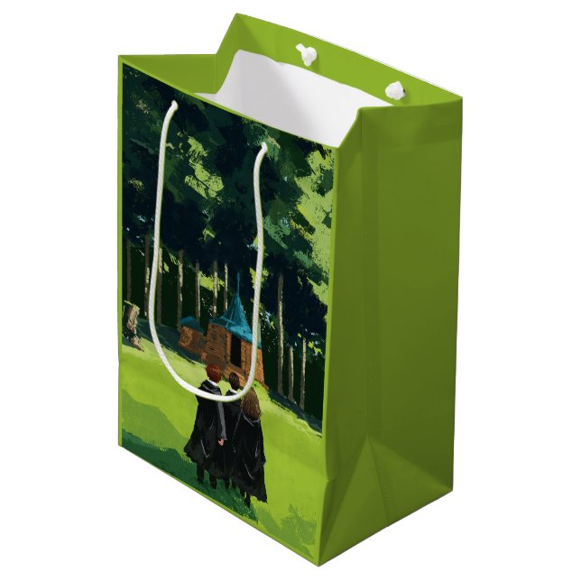 Sac Cadeau Moyen HARRY POTTER™, Ron, & Hermione à Hagrid's Hut (Devant Angle)