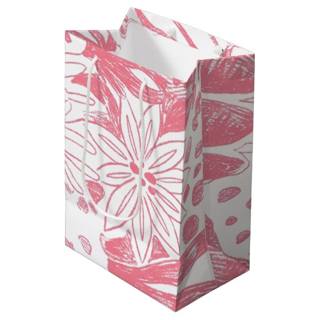 Sac Cadeau Moyen HATHOR Coral Floral Gift Bag (Devant Angle)