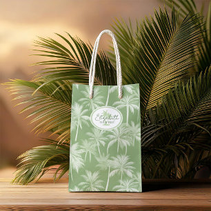 Sac Cadeau Moyen Hawaiian Palm Tree Silhouette Motif Green ID1093
