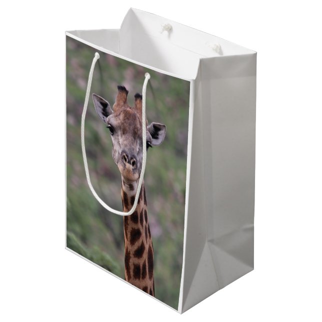 Sac Cadeau Moyen Headshot de girafe (Devant Angle)