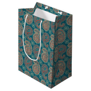 Sac Cadeau Moyen Heffalums Rouge Bleu Beige Paisley Cadeau