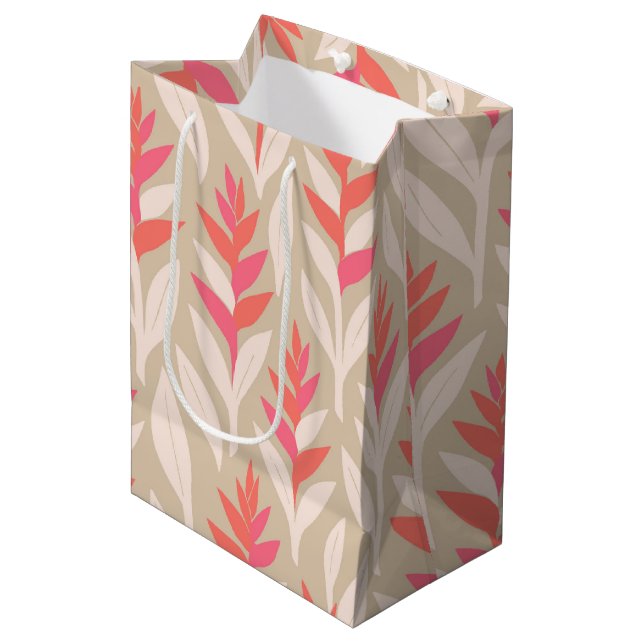 Sac Cadeau Moyen heliconia impression hawaïenne (Devant Angle)