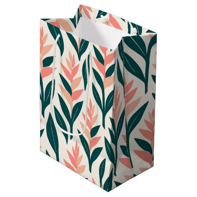 Sac Cadeau Moyen heliconia impression hawaïenne (Devant Angle)