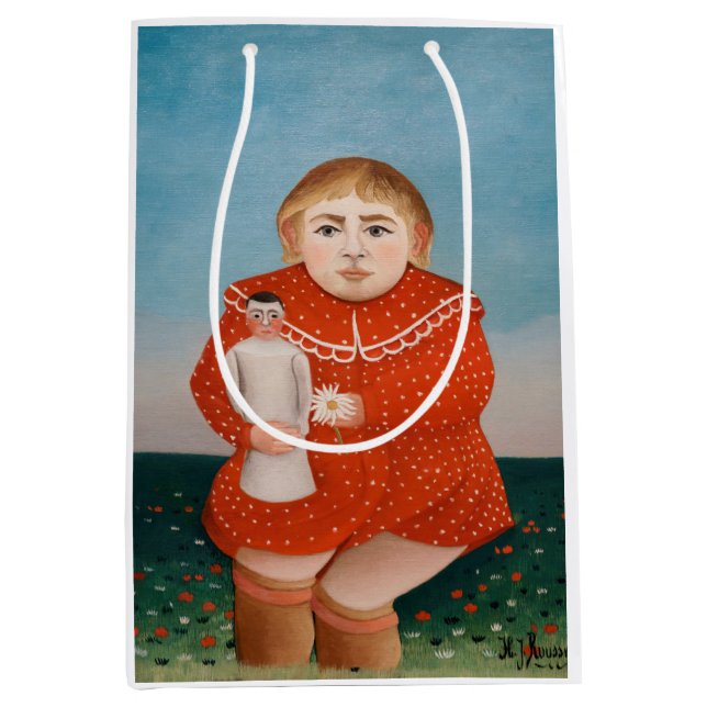 Sac Cadeau Moyen Henri Rousseau - Enfant avec poupée (Devant)