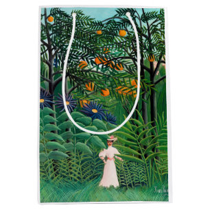 Sac Cadeau Moyen Henri Rousseau - Une femme marche dans une forêt e