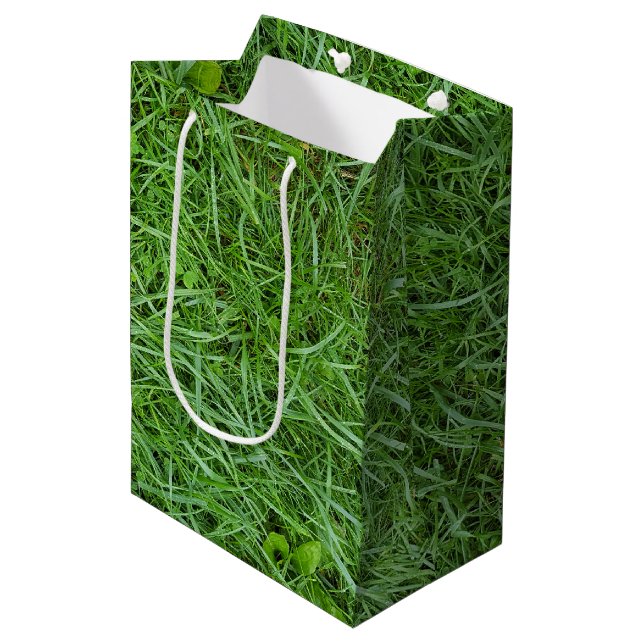 Sac Cadeau Moyen Herbe verte humide (Devant Angle)