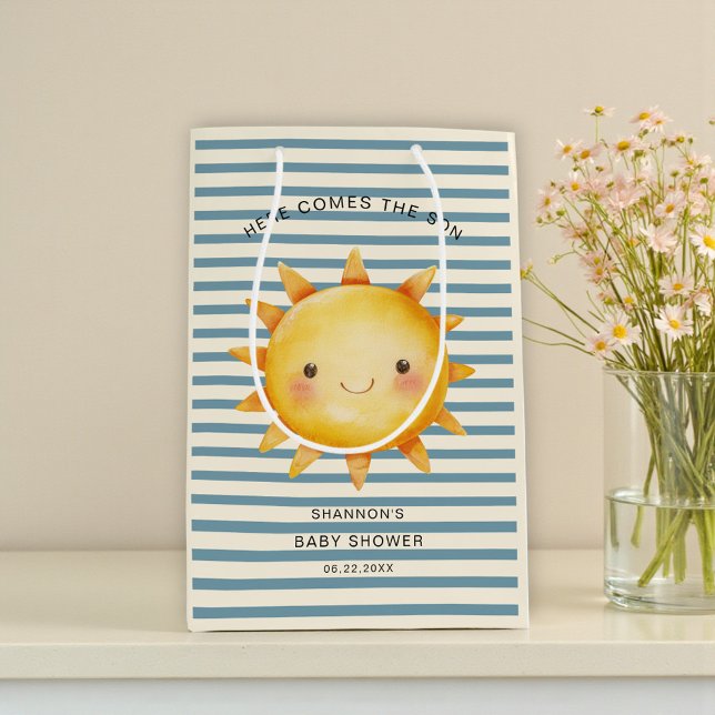 Sac Cadeau Moyen Here Comes the Son Baby Shower Bag (Créateur téléchargé)