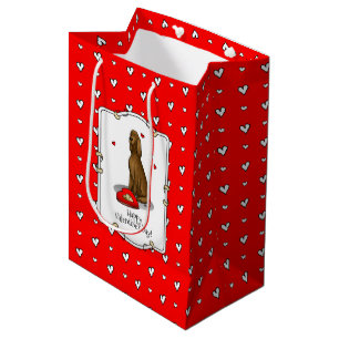 Sac Cadeau Moyen Heureuse Sainte-Valentin Be Mine Irish Setter (rou