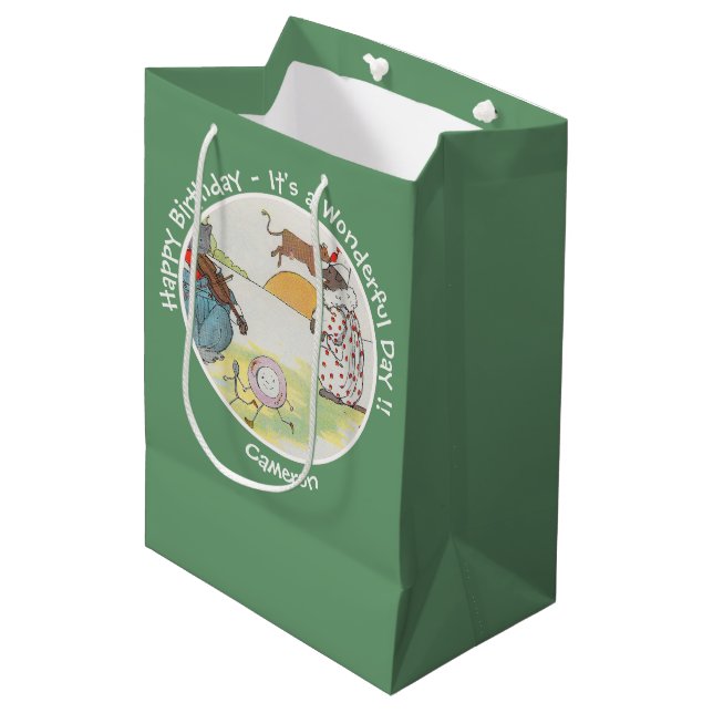 Sac Cadeau Moyen Hey Diddle Diddle Collection de fête d'anniversair (Devant Angle)