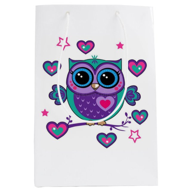 Sac Cadeau Moyen Hibou (Devant)