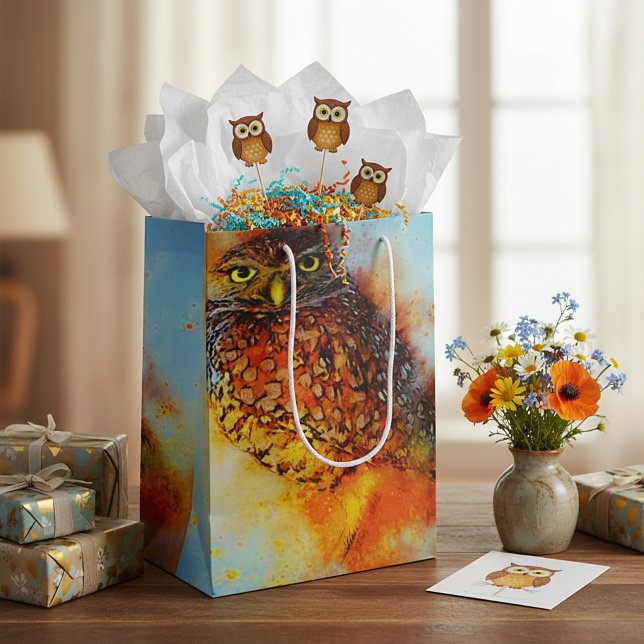 Sac Cadeau Moyen hibou éclaboussé (Créateur téléchargé)