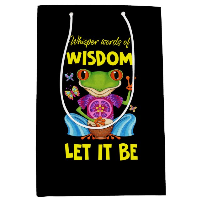Sac Cadeau Moyen Hippie Let It Be Frog (Devant)