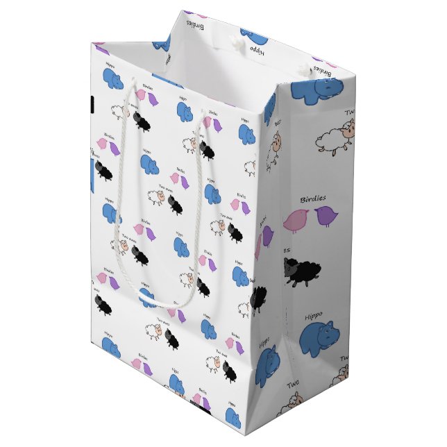 Sac Cadeau Moyen Hippo Birdies Two Ewes (Devant Angle)