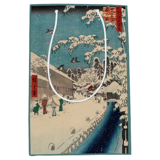 Sac Cadeau Moyen Hiroshige hiver paysage Japon pays (Devant)