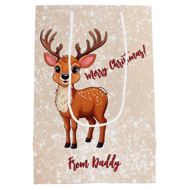 Sac Cadeau Moyen Ho-Ho-Ho ! C'est un renne (Dos)