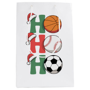 Sac Cadeau Moyen Ho Santa Noël Basket-ball Baseball Football Noël