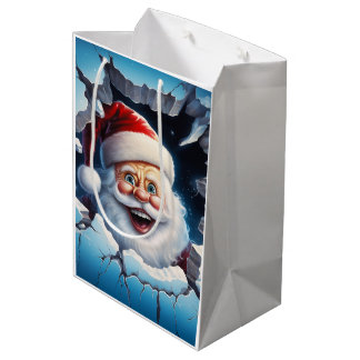 Sac Cadeau Moyen Holiday Blessings Santa Christmas Gift Bags