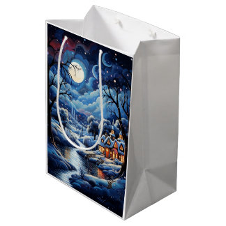 Sac Cadeau Moyen Holiday Blessings Vintage Christmas Gift Bags