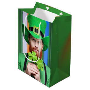 Sac Cadeau Moyen Homme Irlandais À Poitrine Avec Clovers À Quatre F