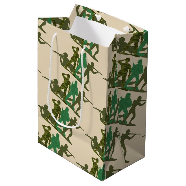 Sac Cadeau Moyen Hommes d'action de l'Armée verte (Devant Angle)