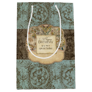 Sac Cadeau Moyen Hommes vintages gravure à l'eau-forte de rosette