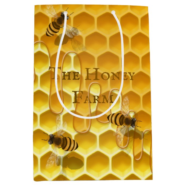 Sac Cadeau Moyen Honeypeb & Bees Custom Beekeeper Shag (Devant)