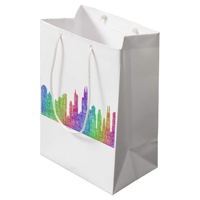 Sac Cadeau Moyen Horizon de Chicago (Devant Angle)