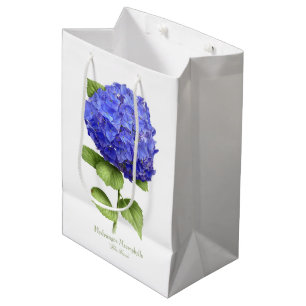 Sac Cadeau Moyen Hortensia bleu