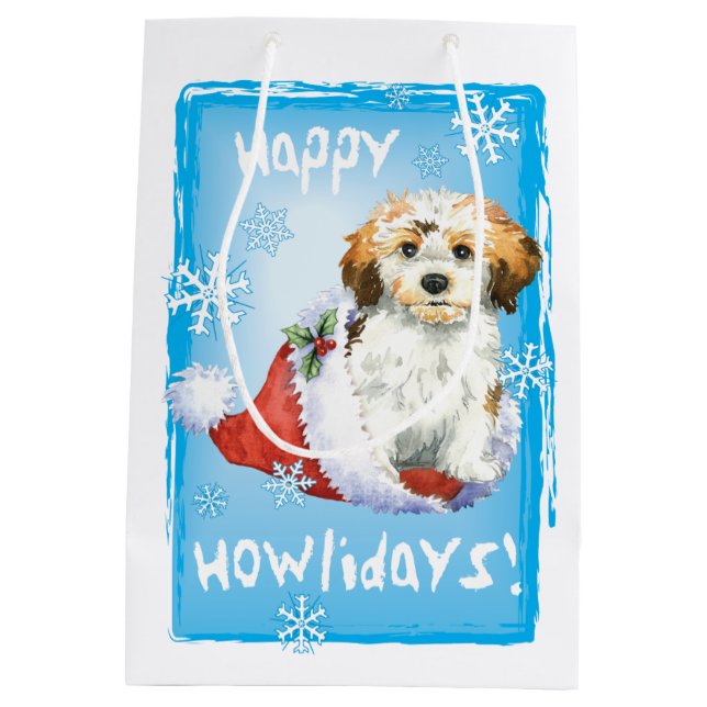 Sac Cadeau Moyen Howlidays heureux Havanese (Dos)