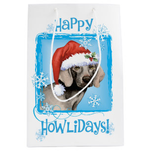 Sac Cadeau Moyen Howlidays heureux Weimaraner