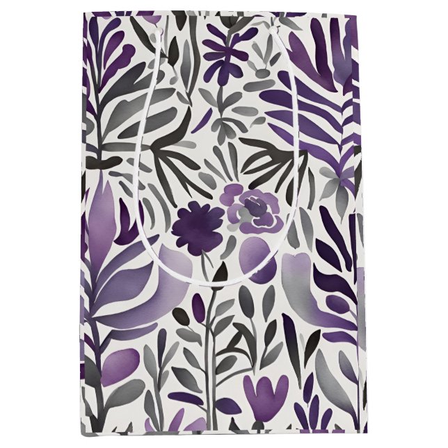 Sac Cadeau Moyen Humeur violette  (Devant)