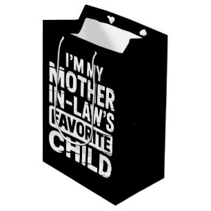 Sac Cadeau Moyen Humour Vintage Enfant préféré de ma belle-mère