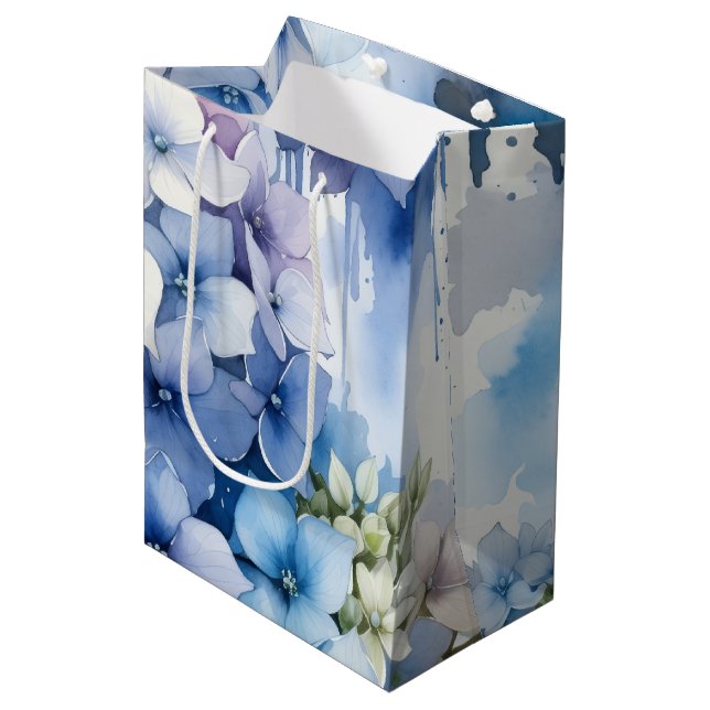 Sac Cadeau Moyen Hydrangea Pâques Pervenche (Devant Angle)