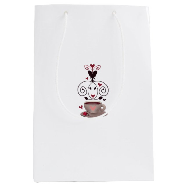 Sac Cadeau Moyen I Heart Coffee (Devant)