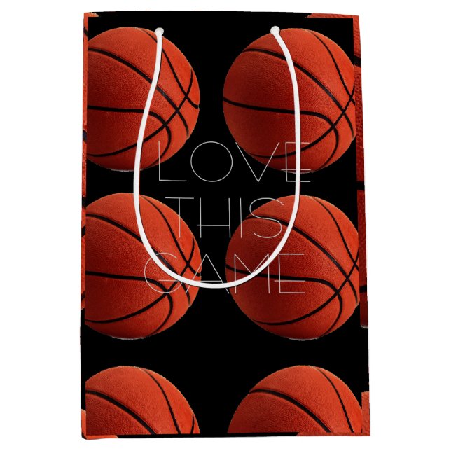 Sac Cadeau Moyen I Love Basketball Close Up (Devant)
