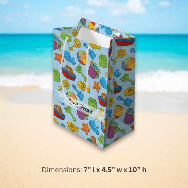 Sac Cadeau Moyen Icônes de Jouets de Plage (Créateur téléchargé)